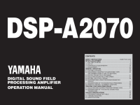 Yamaha DSPA-2070 - Owners Manual